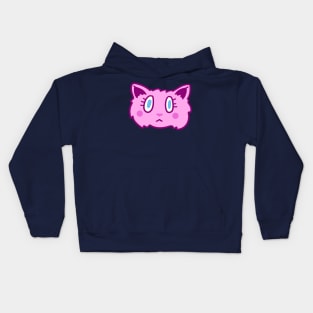 Pink Cartoon Cat Face Kids Hoodie